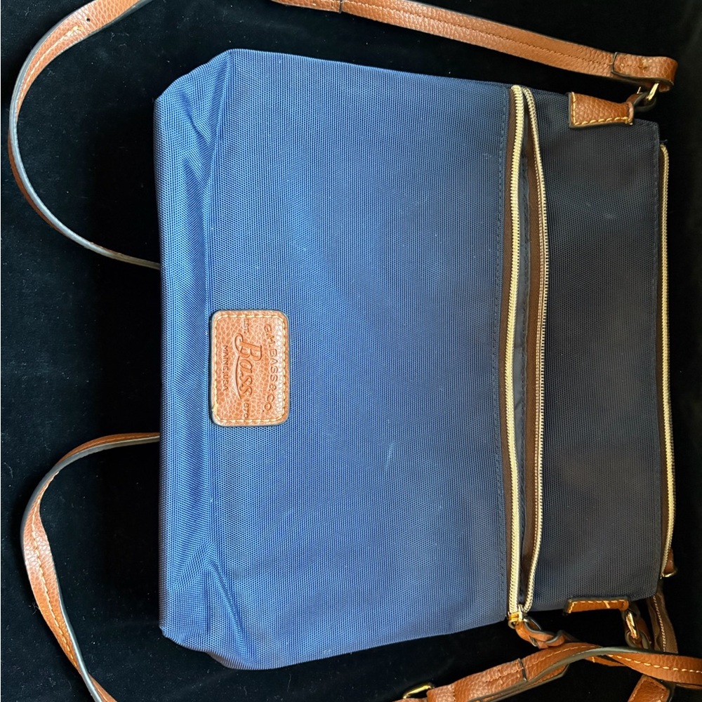 G.H. Bass & Co. Navy and Brown Crossbody Bag